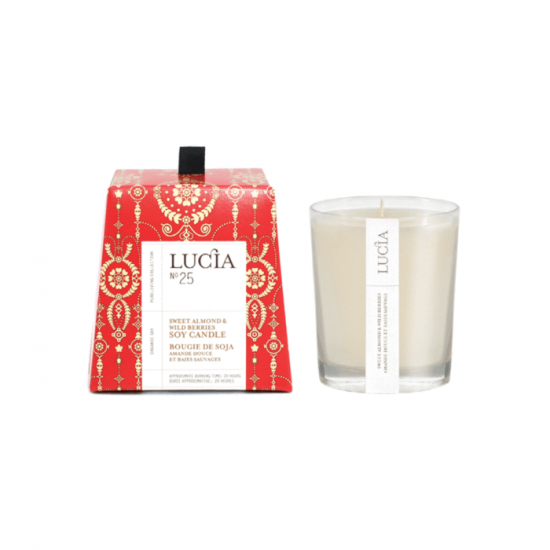 Lucia N°25 Bougie de soja Amande douce et baies sauvages (20h)