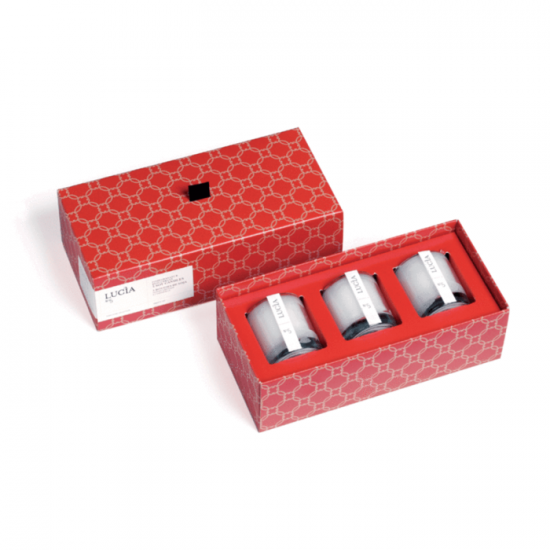 Lucia  N°5 Bougies de soja Pomme grenade et groseillel  (3x15h)