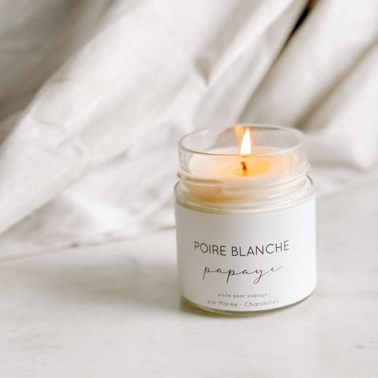 Chandelle de soya Marée - POIRE BLANCHE ET PAPAYE