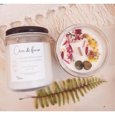 Chandelle de soya Rose Pétale & Les Bougies...