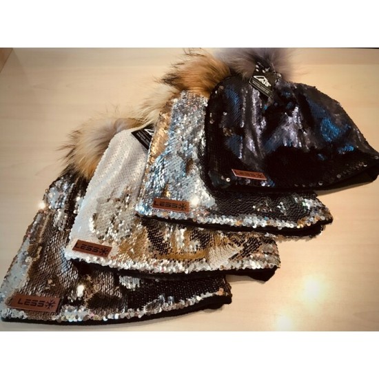 Tuque adulte paillettes unis