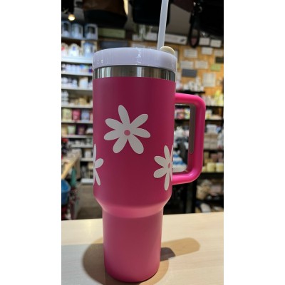 Tasse isotherme Momy 40 oz - Fleurs sur fond...