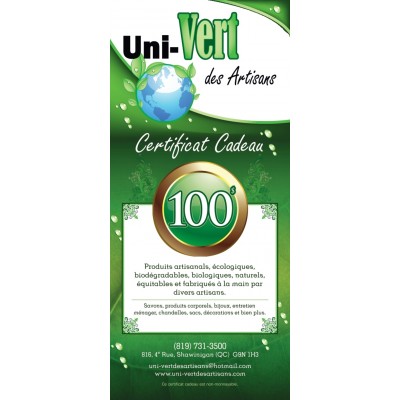 Certificat cadeau- 100 $