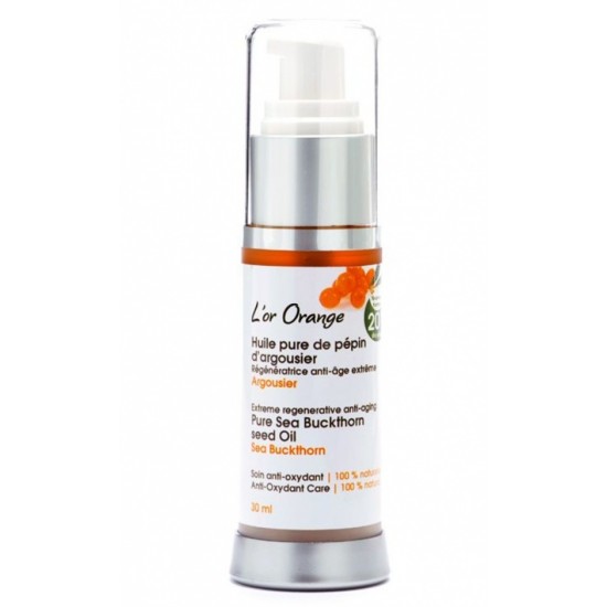 Huile de pépin d'argousier 100 % Pure et Naturelle- L'Or Orange (30 ml)