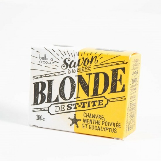 Savon à la bière Blonde - Chanvre, Menthe Poivrée et Eucalyptus (100 g)