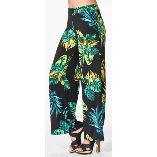 Jungle - Pantalon fluide avec imprimé tropical - 