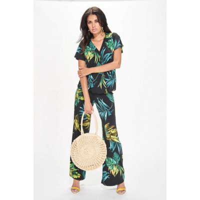 Jungle - Pantalon fluide avec imprimé tropical - 