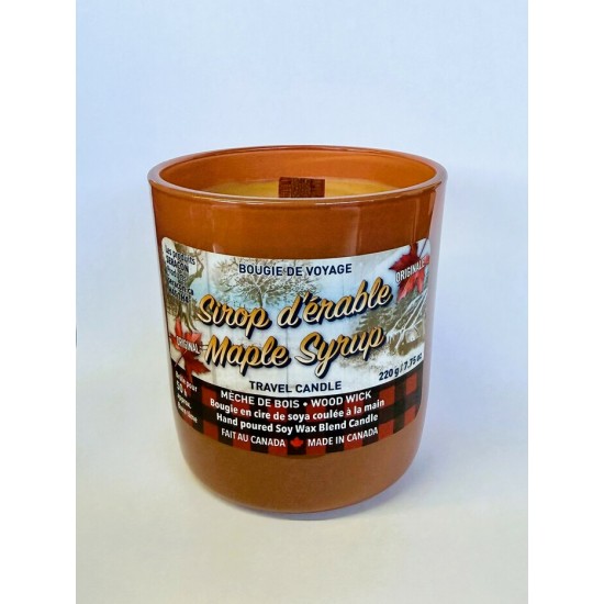 Bougie Érable et Vanille – Collection Verre Ambré (220 g)
