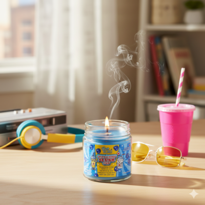 Bougie Pur Retro - Slush Bleue à la Framboise | Souvenirs d'Été