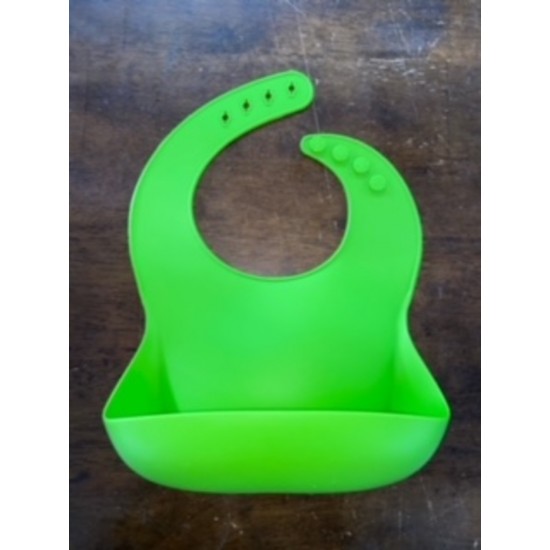 Bavette en silicone ajustable, Verte fluo