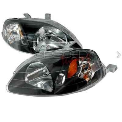 Lumières avant black housing Honda Civic 1999-00