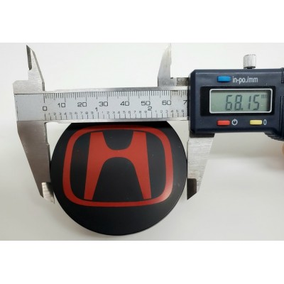Center cap pour mag  Honda Civic    ( Noir et rouge )