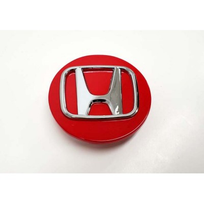 Center cap pour mag  Honda Civic    (Rouge et chrome)