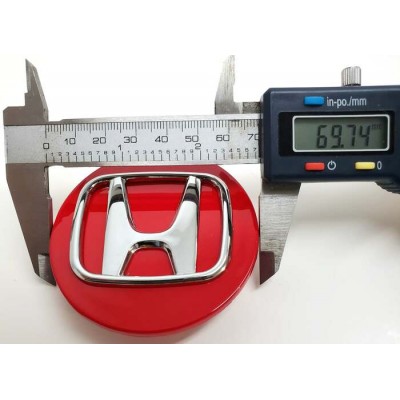 Center cap pour mag  Honda Civic    (Rouge et chrome)