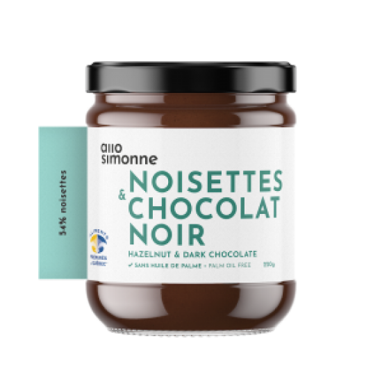 Tartinade Allo Simonne aux noisettes & chocolat noir