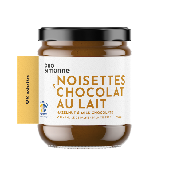 Tartinade Allo Simonne aux noisettes & chocolat au lait
