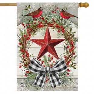 Drapeau décoratif étoile rouge