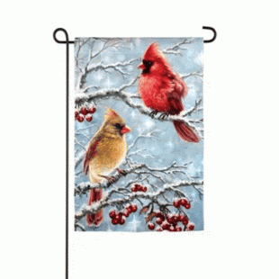 Drapeau d'hiver avec cardinal