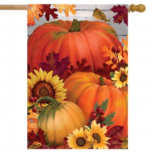 Drapeau décoratif avec citrouilles