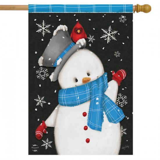 Drapeau décoratif "Bonhomme il neige".