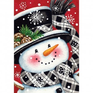 Drapeau d'hiver bonhomme noir et blanc