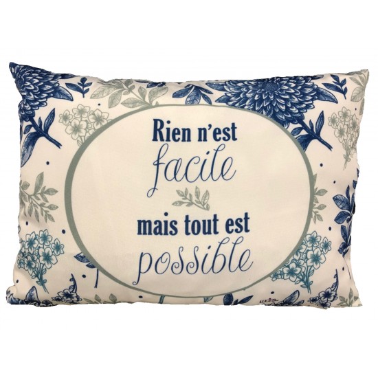  Coussin Rien n'est facile mais tout est possible