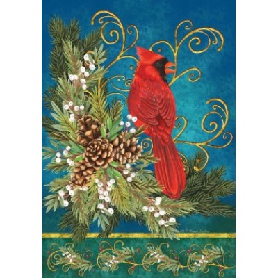 Drapeau décoratif Cardinal d'Hiver Mini 12' x 18'