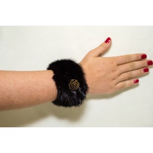 bracelet en vison noir