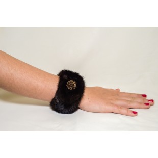 Bracelet de vison brun recyclé