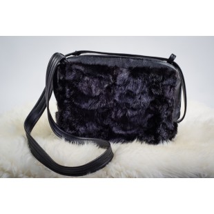 Sac à main en tête de vison noir 