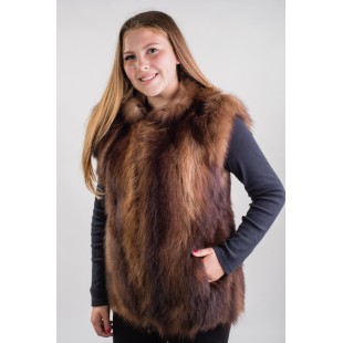 Veste sans manche en raton laveur recyclée