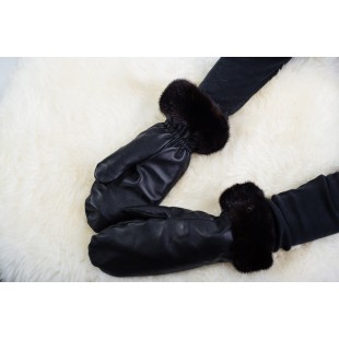 Mitaines de cuir d'agneau avec intérieur et...