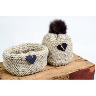 foulard en tricot beige 