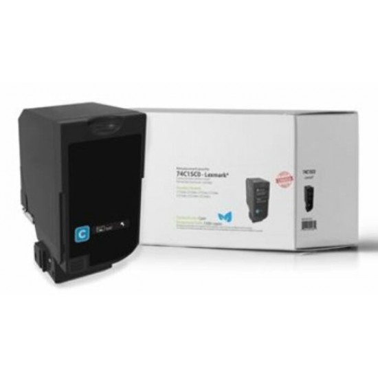 Cartouche laser Lexmark 74C1SC0 remise à neuf, cyan