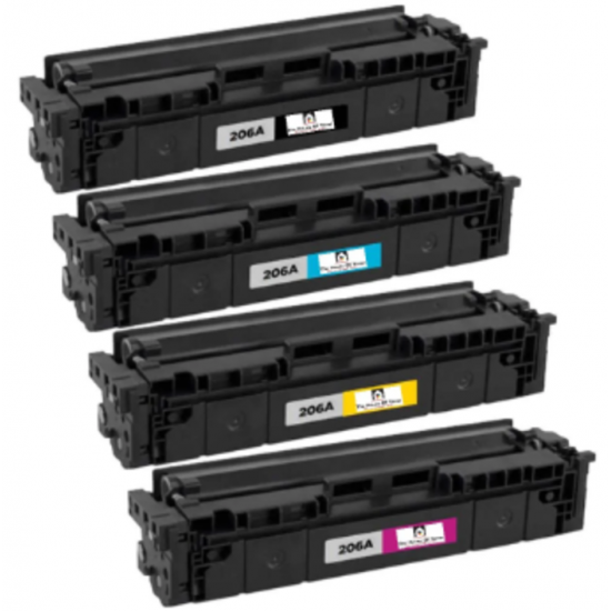 Ensemble complet de 4 cartouches laser HP W2110A, W2111A, W2112A, W2113A (206A) compatibles
