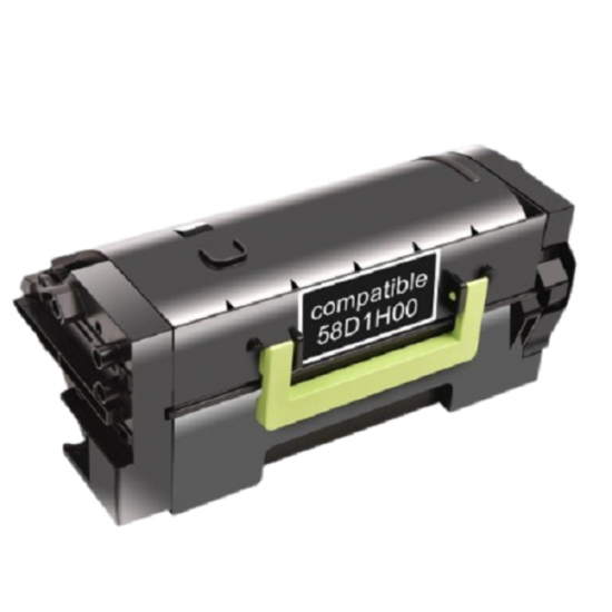 Cartouche laser Lexmark 58D1H00  haute capacité, compatible, noir