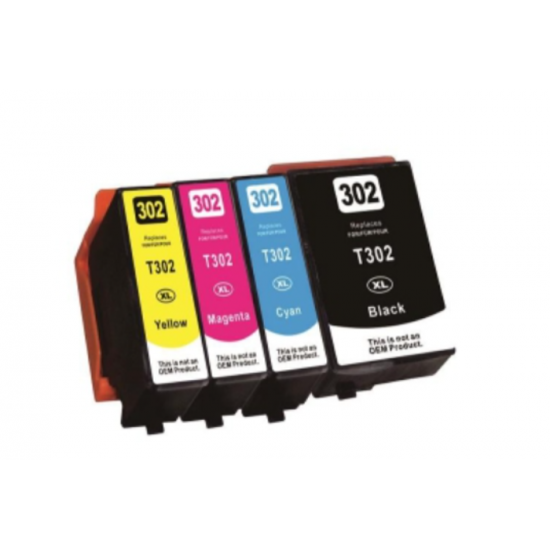 Ensemble complet de 4 cartouches à jet d'encre haute capacité Epson T302XL, haute capacité compatibles