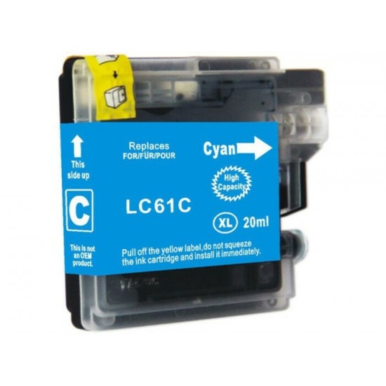 Cartouche à jet d'encre Brother LC61 compatible cyan