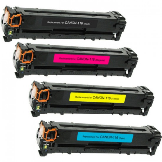 Ensemble complet de 4 cartouches laser Canon 116 (BK-1980B001 / Y-1977B001 / M-1978B001 / C-1979B001)  compatibles