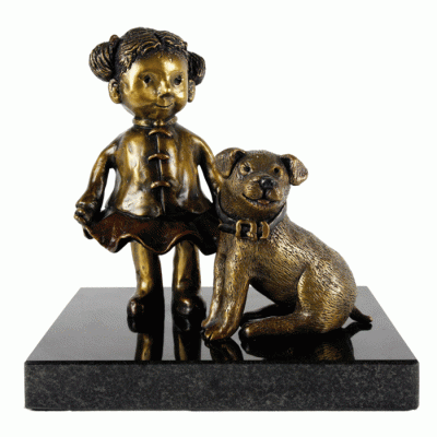 Sculpture en bronze Le bon gardien - Ginette...