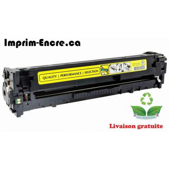 HP toner CE322A ( 128A ) jaune originale ( OEM ) remise à neuf de très haute qualité - 1,300 pages