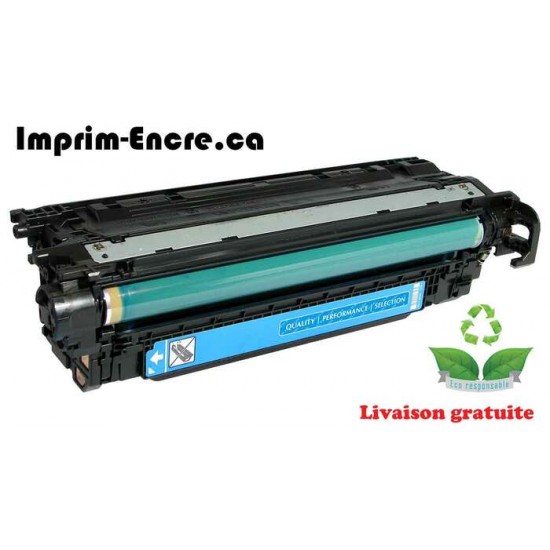HP toner CE251A ( 504A ) cyan originale ( OEM ) remise à neuf de très haute qualité - 7,000 pages