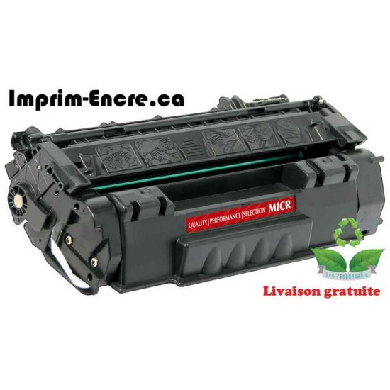 HP toner Q7553A MICR ( 53A ) noire originale ( OEM ) remise à neuf de très haute qualité - 3,000 pages