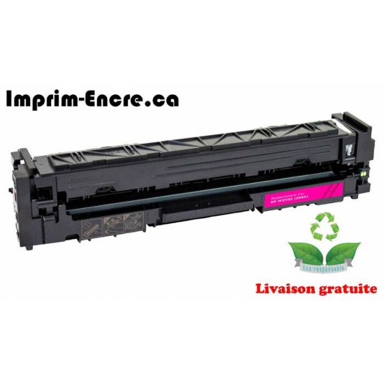 HP toner W2113X ( 206X ) magenta originale ( OEM ) remise à neuf de très haute qualité - 2,450 pages