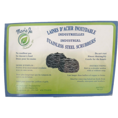 Laine d'acier Inoxydable Industrielle Pqt 2 