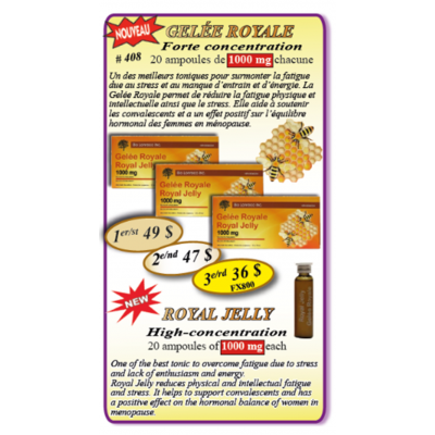 Gelée Royale Forte concentration 20ampoules 1000mg