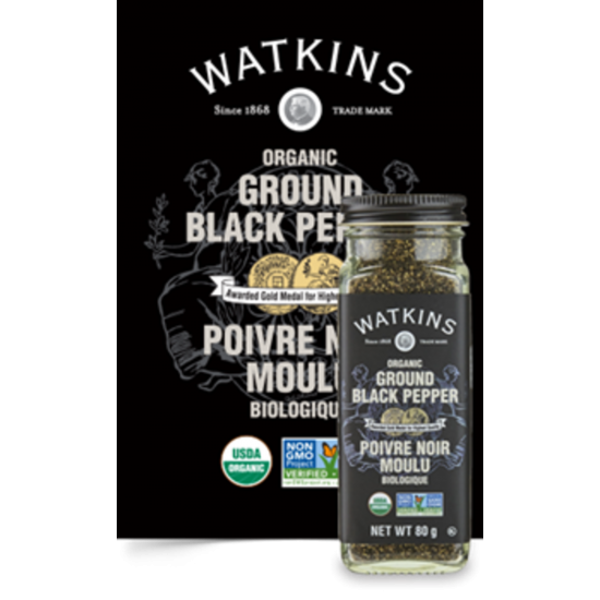 Poivre noir moulu Biologique Watkins 80g