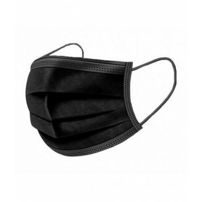 Masque 3 Plis Noir ASTM Niveau 2