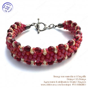 Bracelet Sur la route de couleur rubis