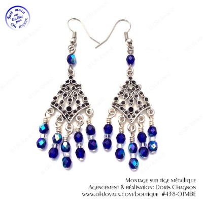 Boucles d'oreilles Mille et une nuits en bleu